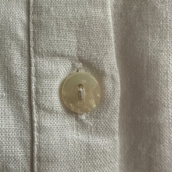 New Orvis Women's Linen Blend Top Size M White Button Up Cottagecore Feminine - Picture 9 of 15